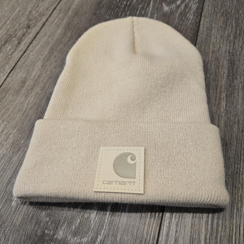 Carhartt Tonal Patch Beanie in Oat Milk